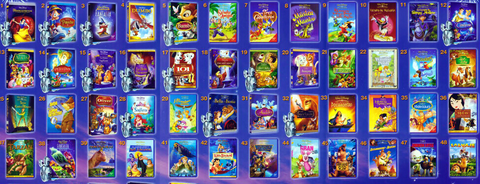 Lista completa packs Clasicos Disney